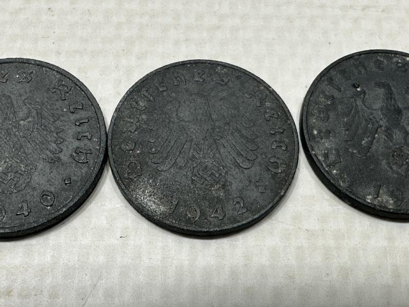 NAZİ ALMANYASI 1940-1942 TARİHLİ 10 PFENNIG PARA LOTU