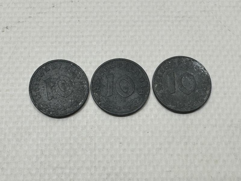 NAZİ ALMANYASI 1940-1942 TARİHLİ 10 PFENNIG PARA LOTU