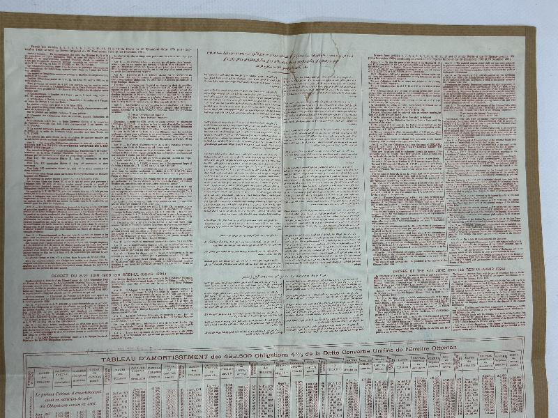 1906 TARİHLİ ÇOK NADİR OSMANLI DUYUNU UMUMİYE TAHVİLİ HİSSE SENEDİ