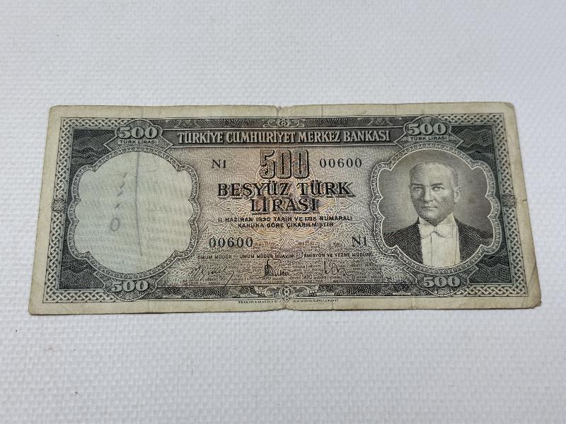 5. EMİSYON 2. TERTİP NADİR 500 LİRA KAĞIT PARA