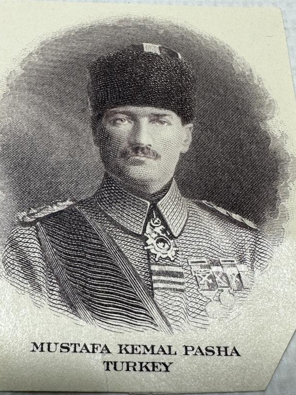 KAĞIT PARAYA BASILMAK ÜZERE HAZIRLANMIŞ 1918 TARİHLİ MUSTAFA KEMAL ATATÜRK FOTOĞRAFI