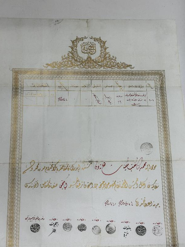 OSMANLI DÖNEMİ ÇOK NADİR KAYMAKAMLIK BERATI 