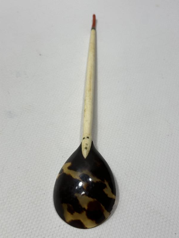 OSMANLI DÖNEMİ TEKKE İŞİ ÇOK NADİR BAĞA FİL DİŞİ MERCAN KAŞIK