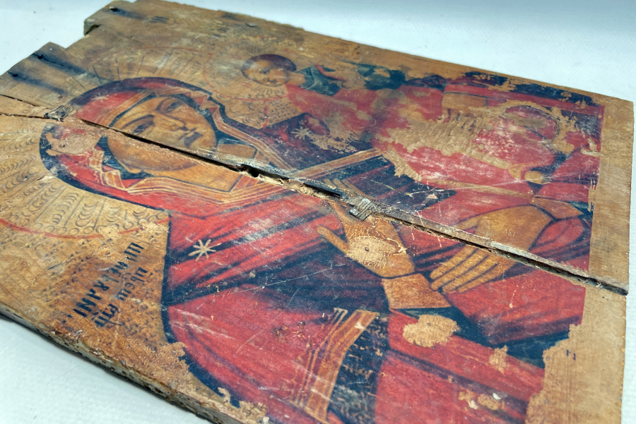 AHŞAPTAN MAMUL RUM İŞİ İKONALI DOLAP KAPAĞI PARÇASI