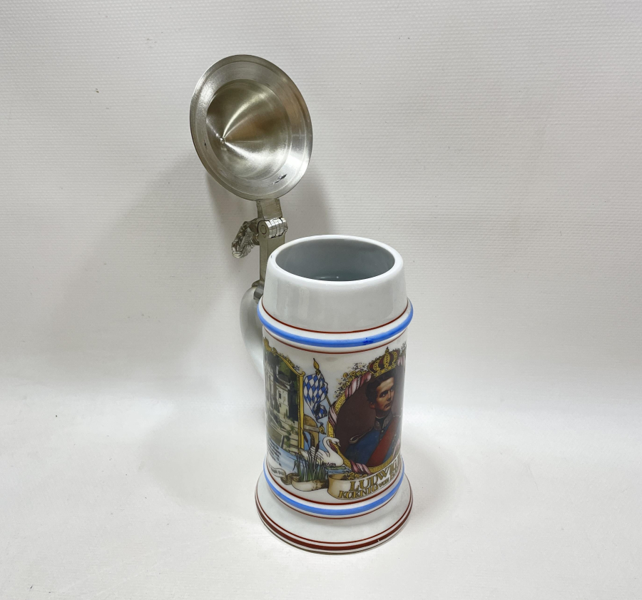 ALMAN KRALI GÖRSELLİ ANTİKA BİRA BARDAĞI