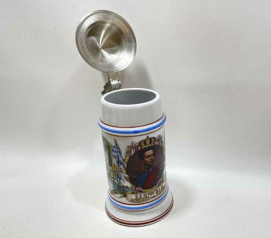 ALMAN KRALI GÖRSELLİ ANTİKA BİRA BARDAĞI