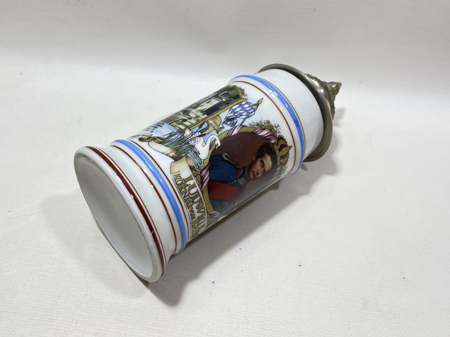 ALMAN KRALI GÖRSELLİ ANTİKA BİRA BARDAĞI