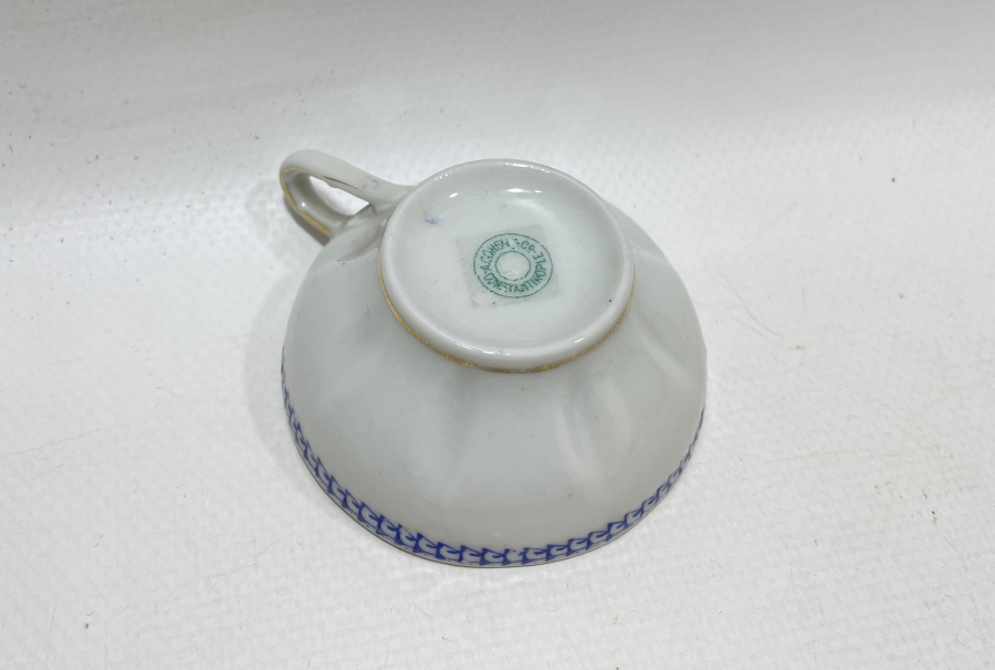 ALTI DAMGALI OSMANLI DÖNEMİ PORSELEN KAHVE FİNCANI