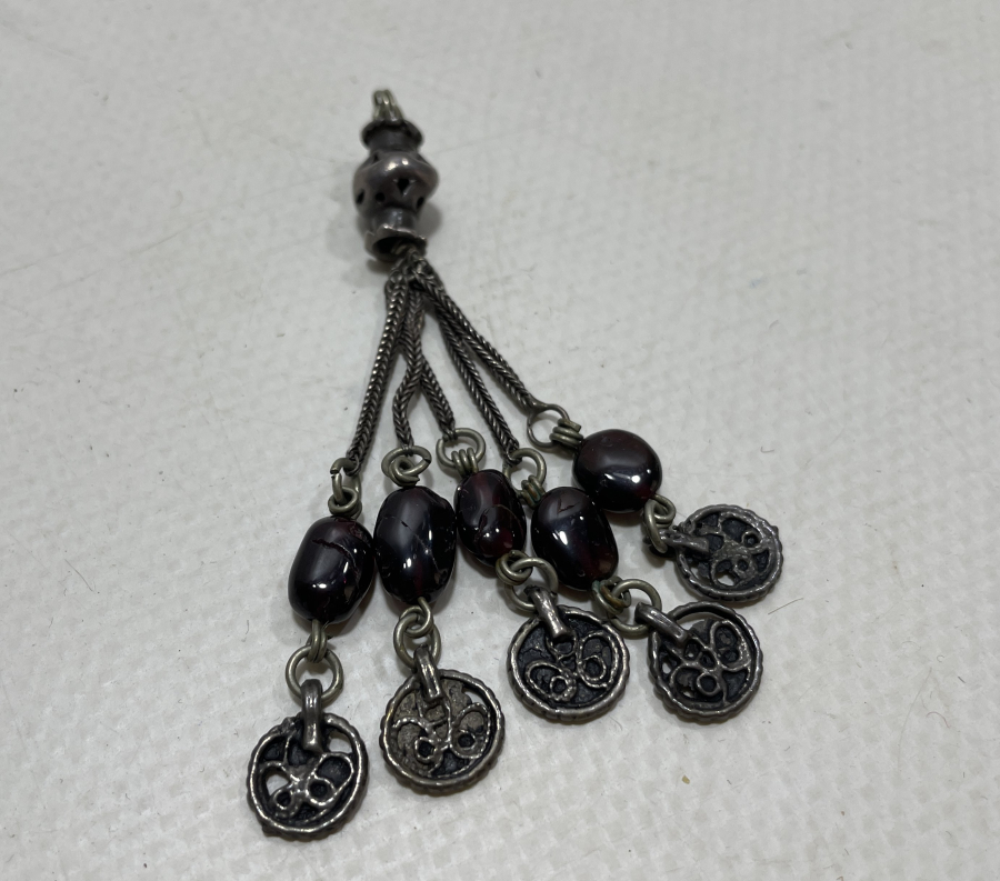 ANTİKA GÜMÜŞ TESPİH PÜSKÜLÜ