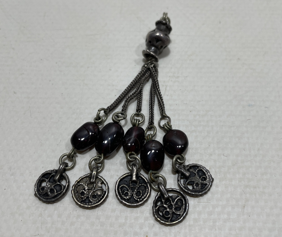 ANTİKA GÜMÜŞ TESPİH PÜSKÜLÜ