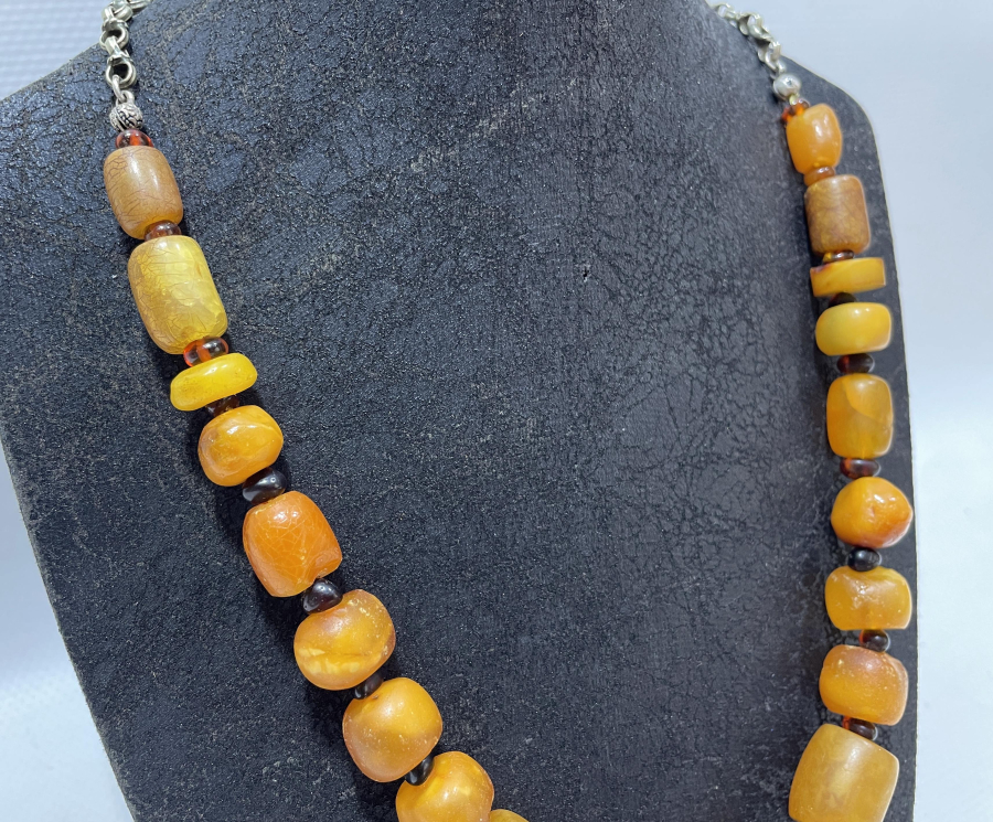 AŞIK ZİNCİRİYLE ERKEN DÖNEM OSMANLI DAMLA KEHRİBAR GERDANLIK