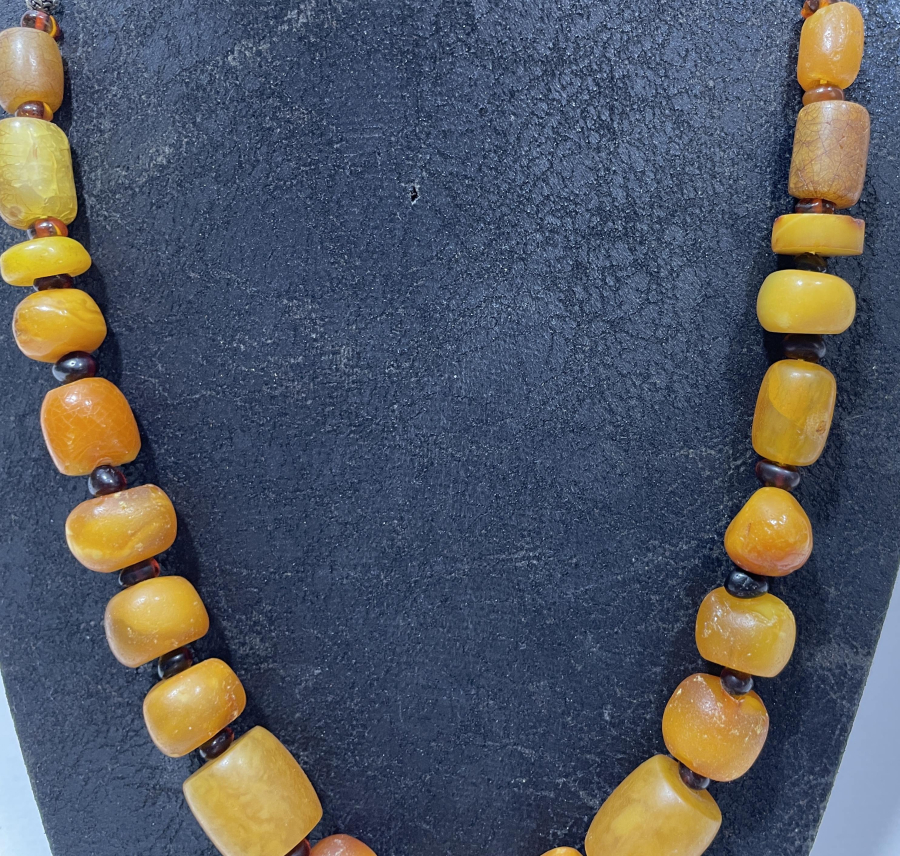 AŞIK ZİNCİRİYLE ERKEN DÖNEM OSMANLI DAMLA KEHRİBAR GERDANLIK