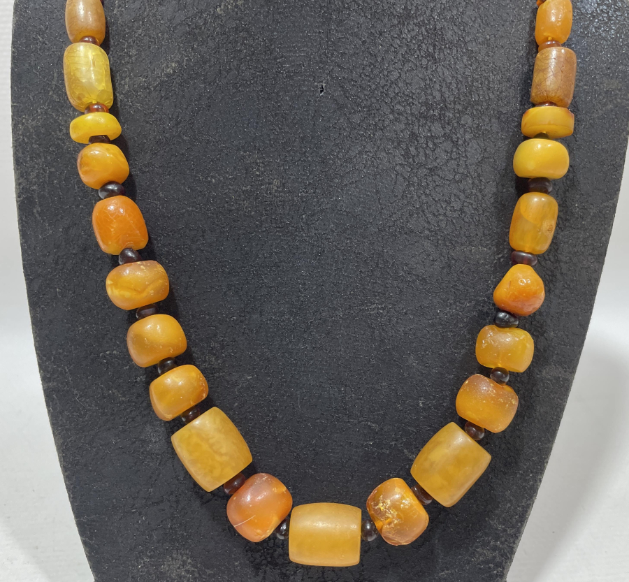 AŞIK ZİNCİRİYLE ERKEN DÖNEM OSMANLI DAMLA KEHRİBAR GERDANLIK