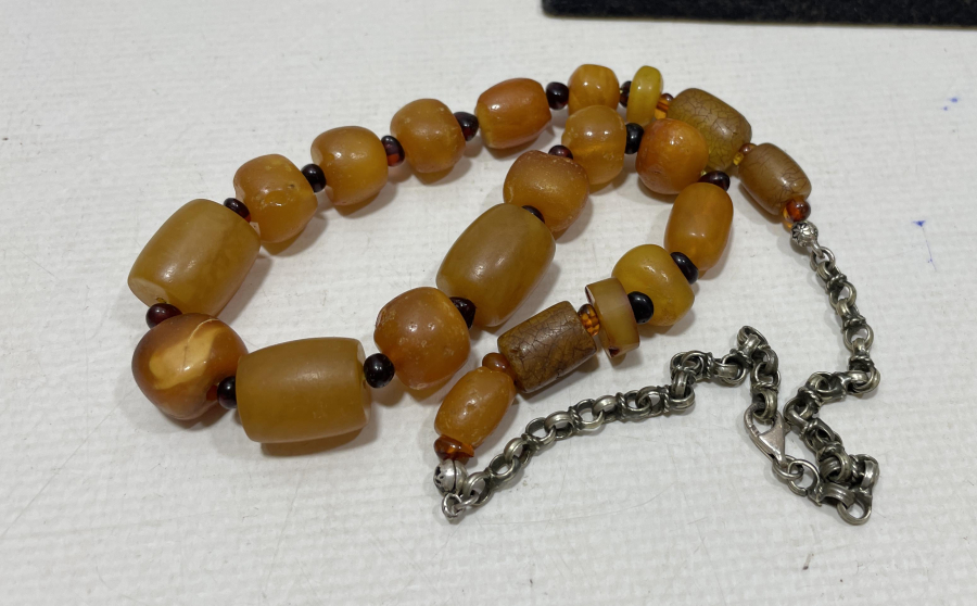 AŞIK ZİNCİRİYLE ERKEN DÖNEM OSMANLI DAMLA KEHRİBAR GERDANLIK