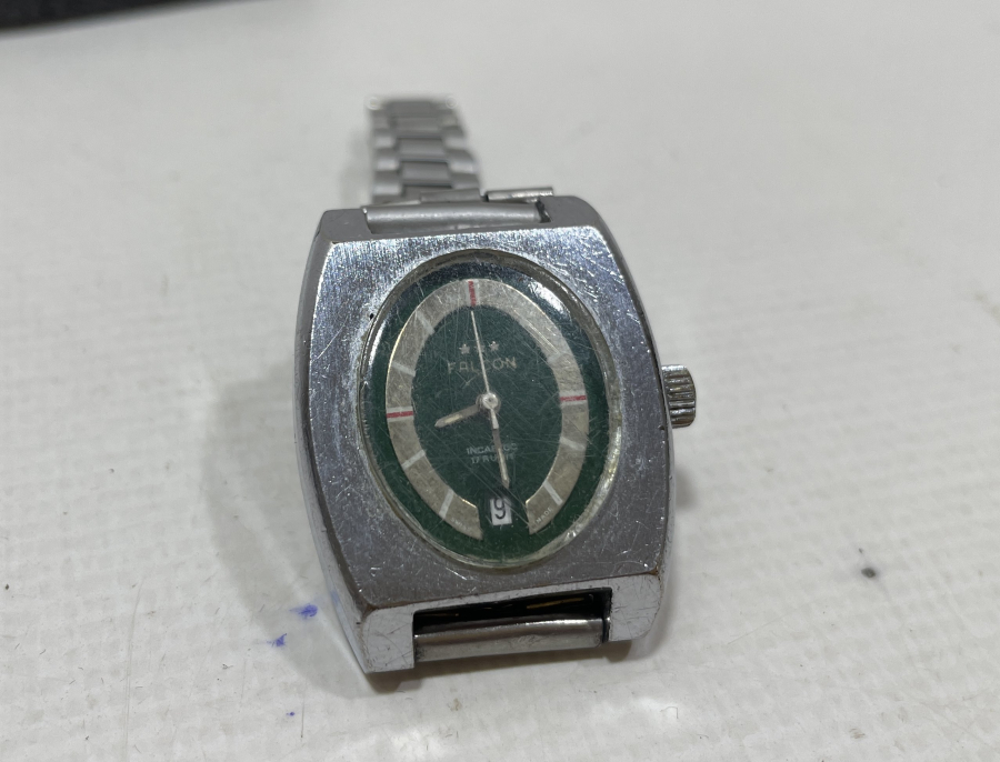 FALCON MARKA KURMALI ANTİKA TAKVİMLİ KOL SAATİ