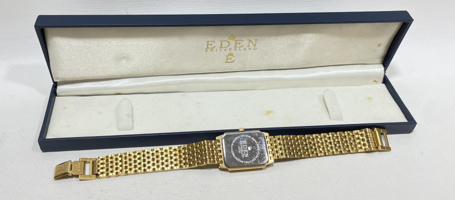 ORJİNAL KUTUSUNDA ALTIN KAPLAMA ÇİL KONDİSYONDA EDEN MARKA KOL SAATİ
