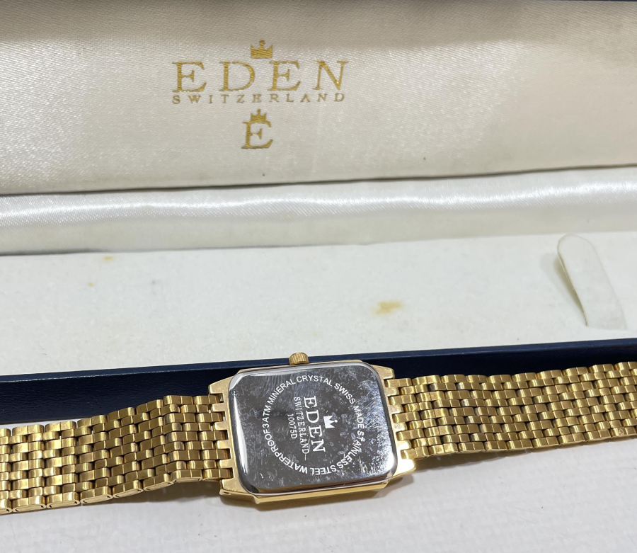 ORJİNAL KUTUSUNDA ALTIN KAPLAMA ÇİL KONDİSYONDA EDEN MARKA KOL SAATİ