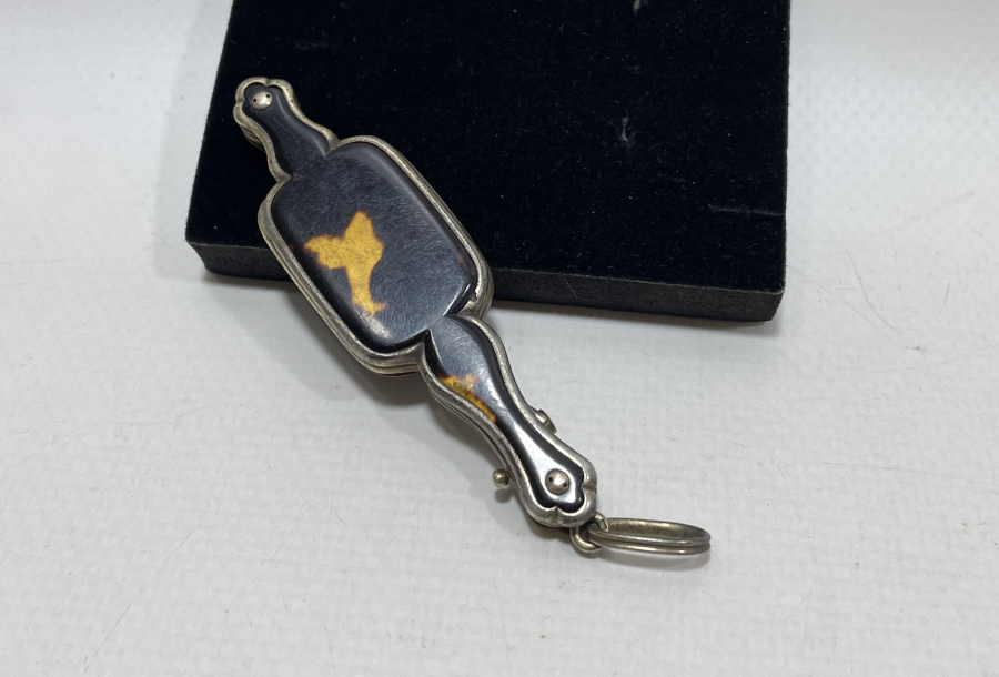 OSMANLI DÖNEMİ ALTIN APLİKLİ NADİR KATLANIR BAĞA KOLYE GÖZLÜK