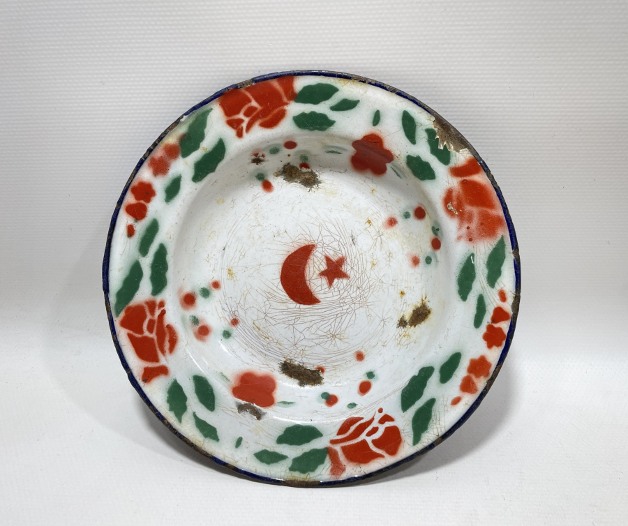 OSMANLI DÖNEMİ AY YILDIZLI EMAYE TABAK