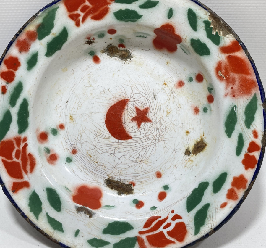 OSMANLI DÖNEMİ AY YILDIZLI EMAYE TABAK