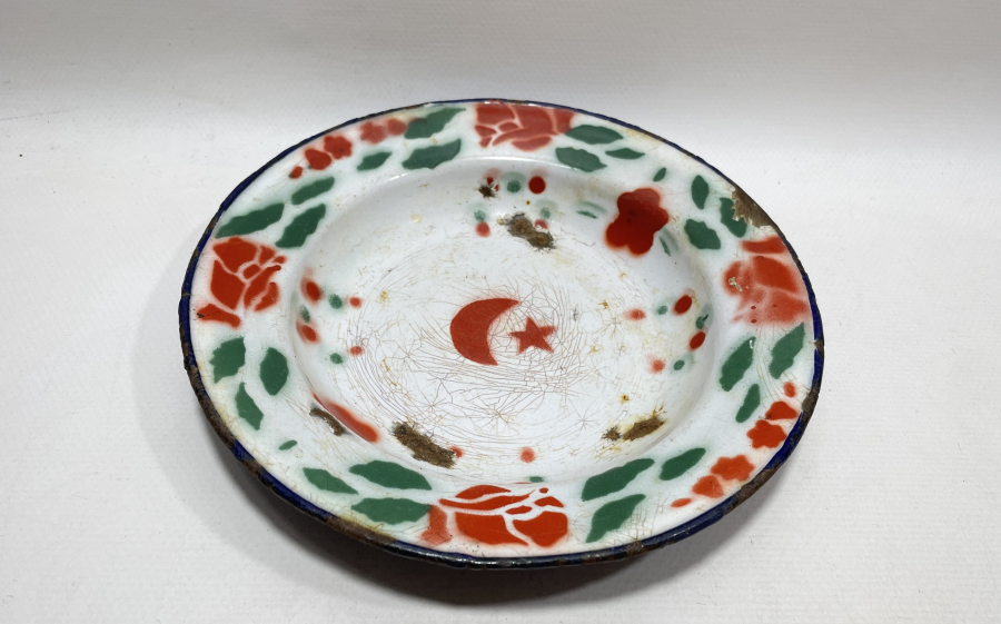 OSMANLI DÖNEMİ AY YILDIZLI EMAYE TABAK