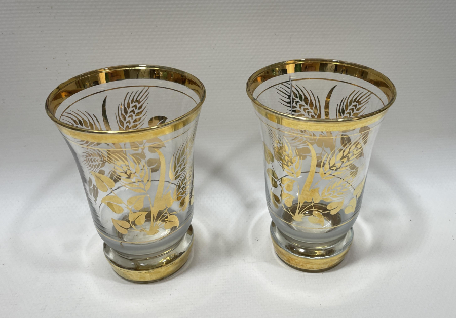 ÜZERLERİ ALTIN VARAKLI ANTİKA ÇİFT ŞERBETLİK