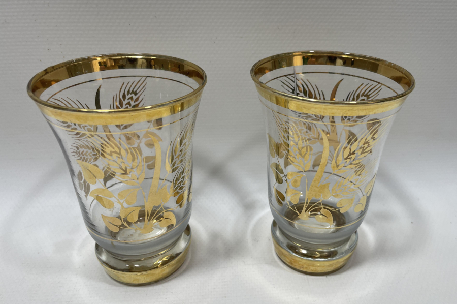 ÜZERLERİ ALTIN VARAKLI ANTİKA ÇİFT ŞERBETLİK