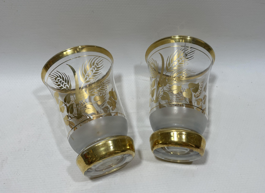 ÜZERLERİ ALTIN VARAKLI ANTİKA ÇİFT ŞERBETLİK