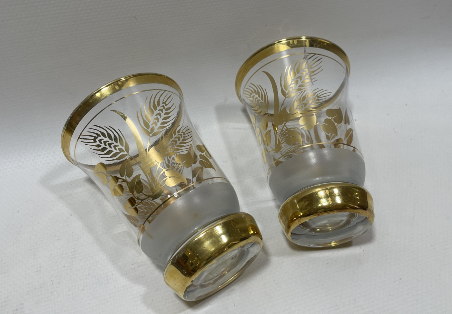 ÜZERLERİ ALTIN VARAKLI ANTİKA ÇİFT ŞERBETLİK