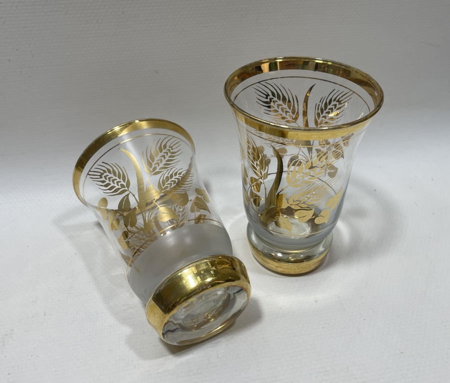 ÜZERLERİ ALTIN VARAKLI ANTİKA ÇİFT ŞERBETLİK