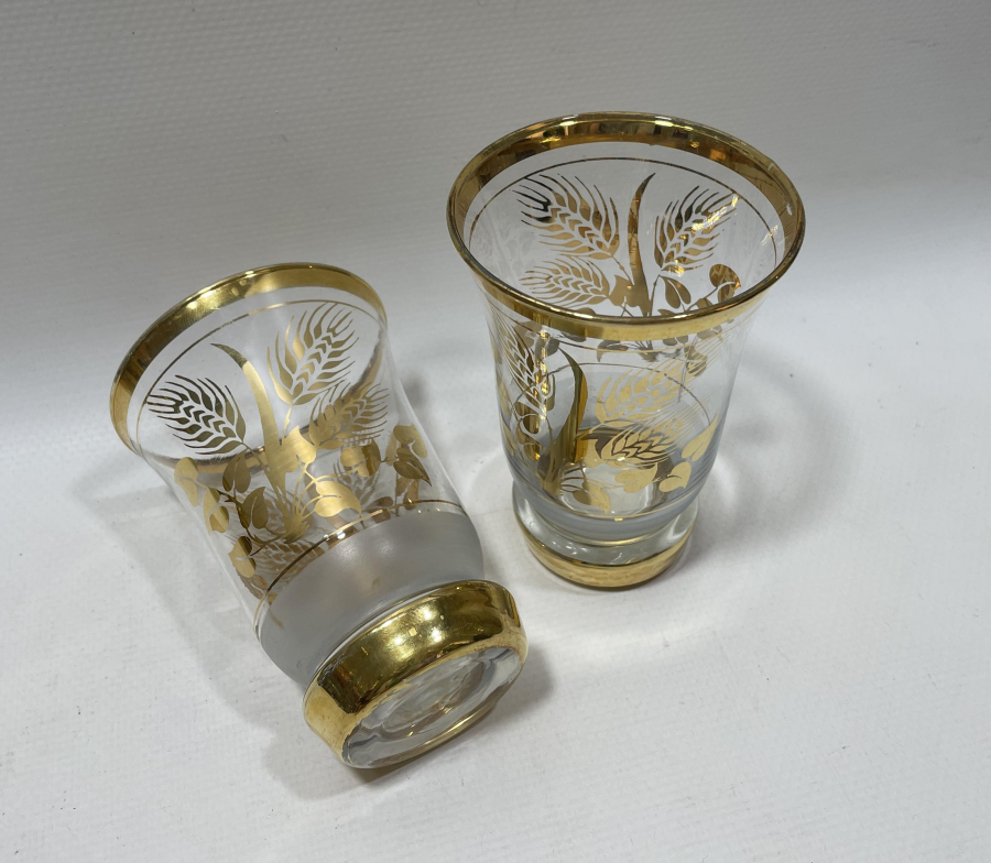 ÜZERLERİ ALTIN VARAKLI ANTİKA ÇİFT ŞERBETLİK