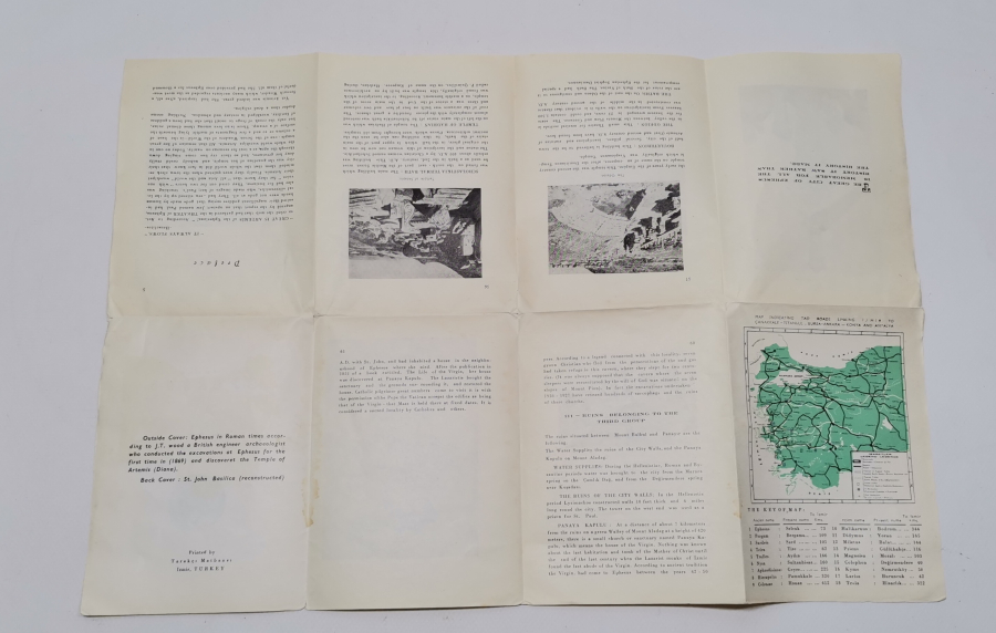 1966 TARİHLİ ÇOK NADİR EFES ANTİK KENT HARİTASI - REHBERİ