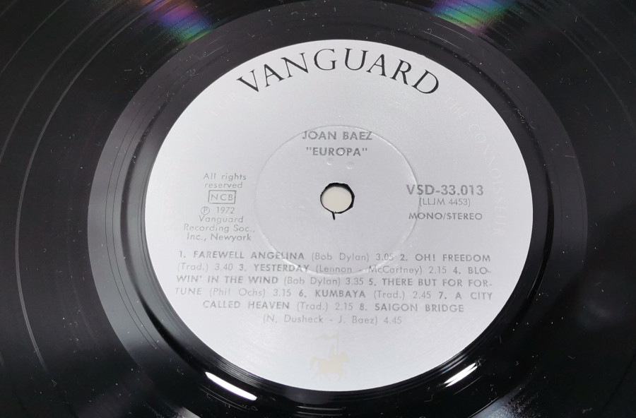 1980 YILI JOAN BAEZ İN AVRUPA TURNESİ LP - DONA DONA ŞARKISI DA MEVCUT