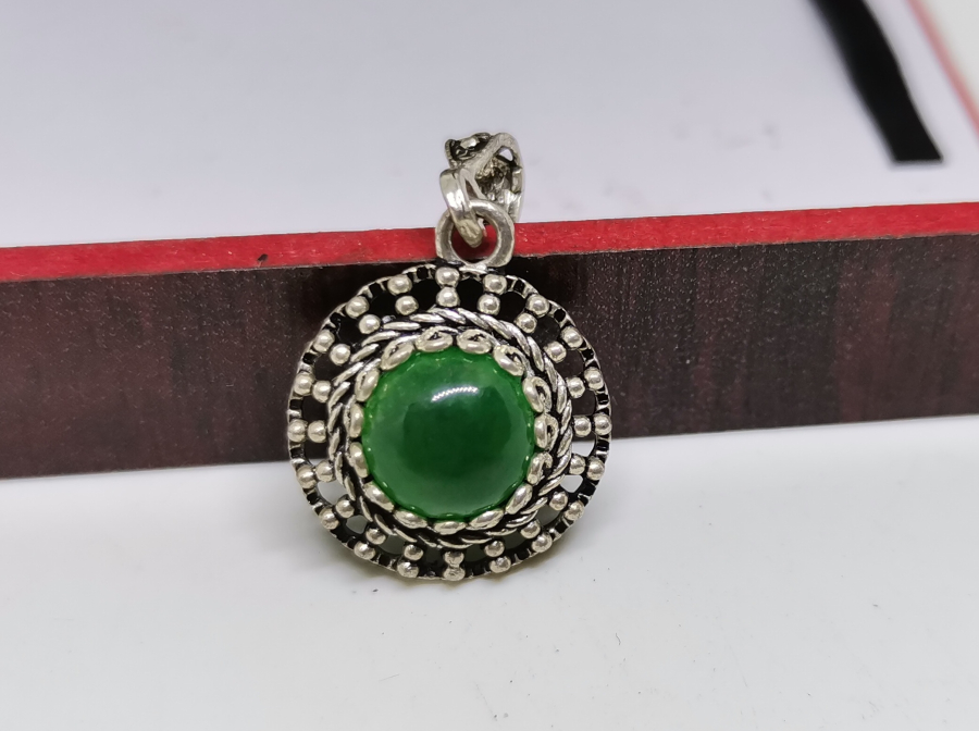 AKİK TAŞLI BEYPAZARI İŞİ GÜMÜŞ KOLYE UCU