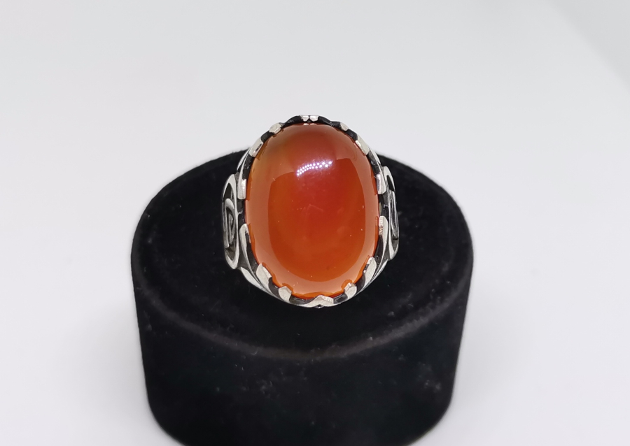 AKİK TAŞLI GÜMÜŞ ERKEK YÜZÜĞÜ