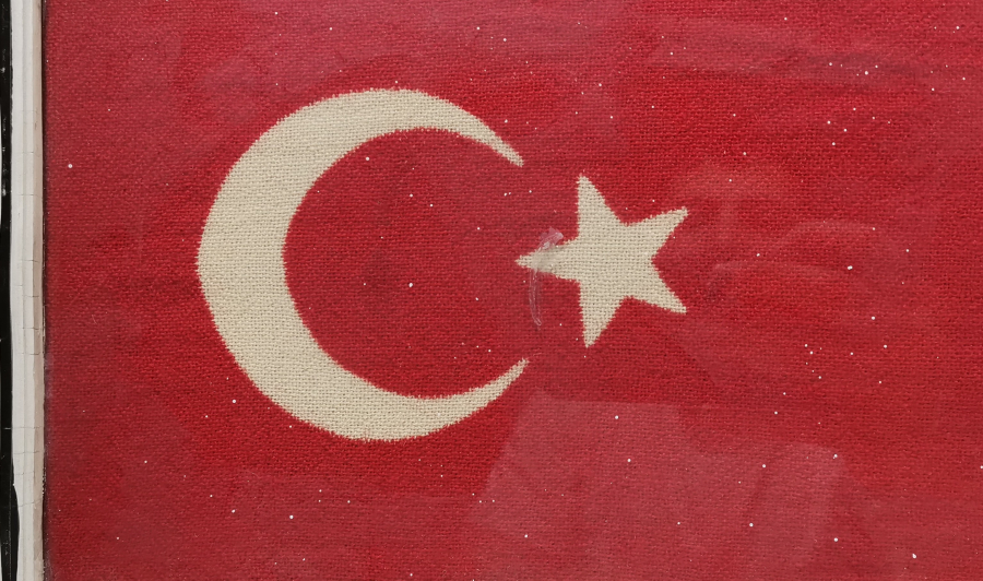 CUMHURİYET BAŞLARI KÖK BAYA ÇOK NADİR BASKI BAYRAK