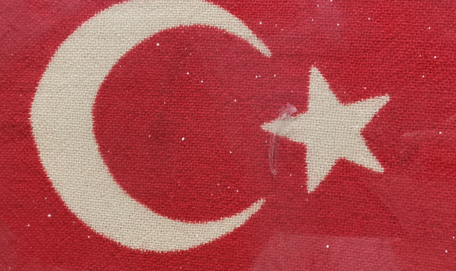 CUMHURİYET BAŞLARI KÖK BAYA ÇOK NADİR BASKI BAYRAK