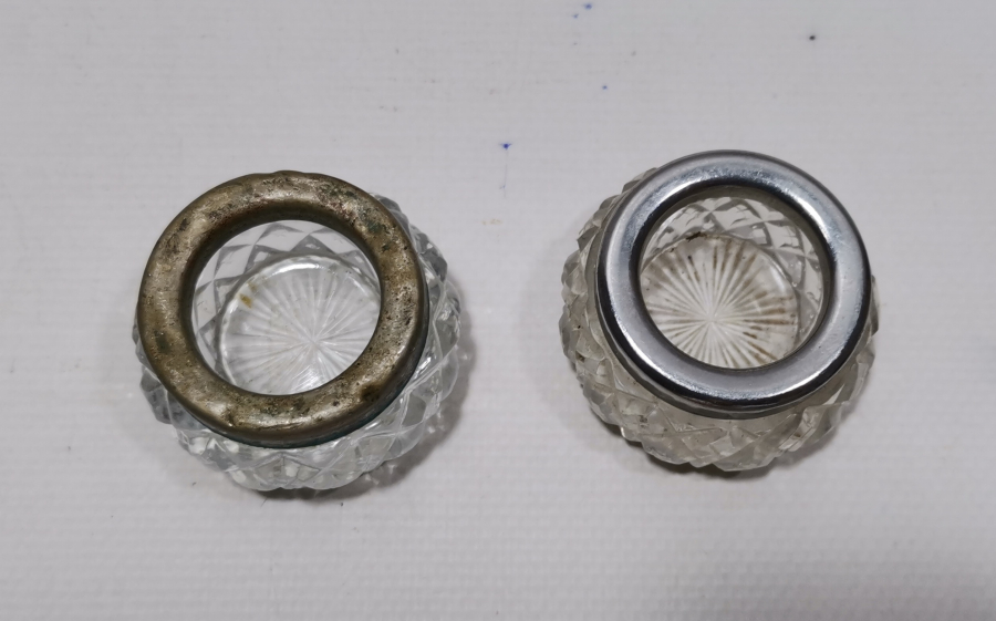 KRİSTAL KESME İŞÇİLİKLİ ANTİKA ÇİFT RUS HAVYARLIK