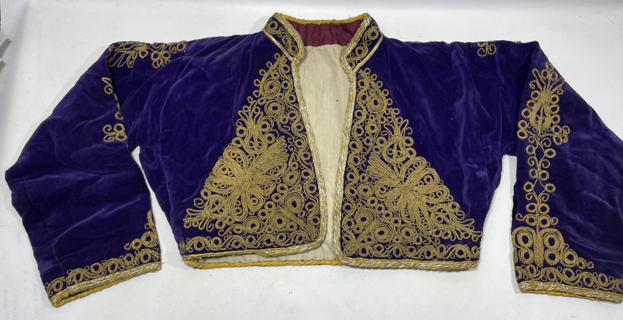 OSMANLI DÖNEMİ KADİFE ÜZERİ ALTIN SIRMA İŞÇİLİKLİ NADİR GELİN CEPKENİ