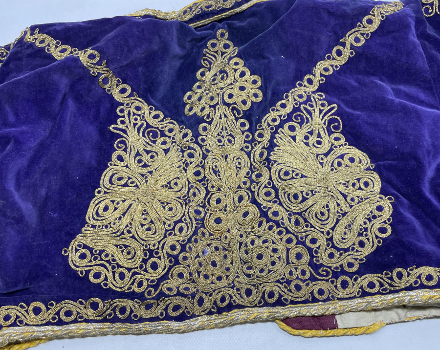 OSMANLI DÖNEMİ KADİFE ÜZERİ ALTIN SIRMA İŞÇİLİKLİ NADİR GELİN CEPKENİ