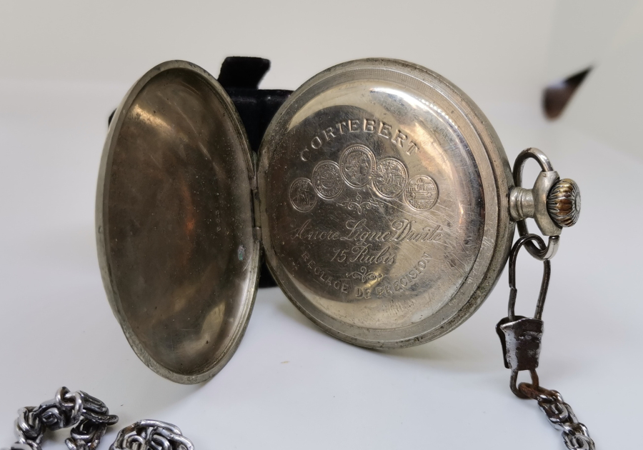 TCDD İÇİN ÖZEL YAPILMIŞ KURMALI ANTİKA CORTEBERT CEP SAATİ