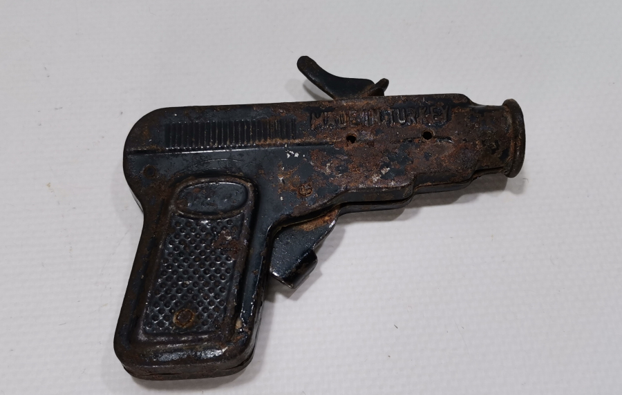 YERLİ ÜRETİM ANTİKA METAL MANTAR TABANCASI