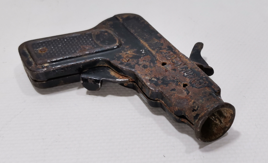 YERLİ ÜRETİM ANTİKA METAL MANTAR TABANCASI