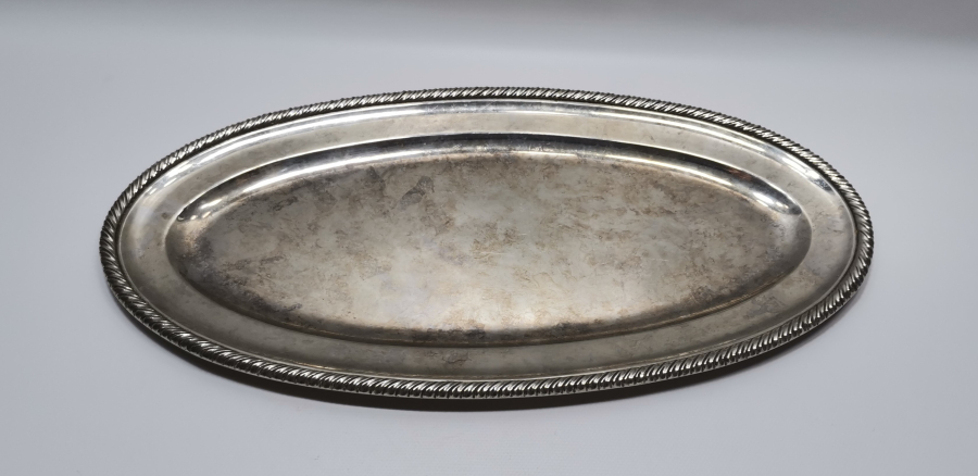 GÜMÜŞ KAPLAMA BÜYÜK BOY ANTİKA SUNUM TABAĞI