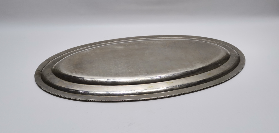 GÜMÜŞ KAPLAMA BÜYÜK BOY ANTİKA SUNUM TABAĞI