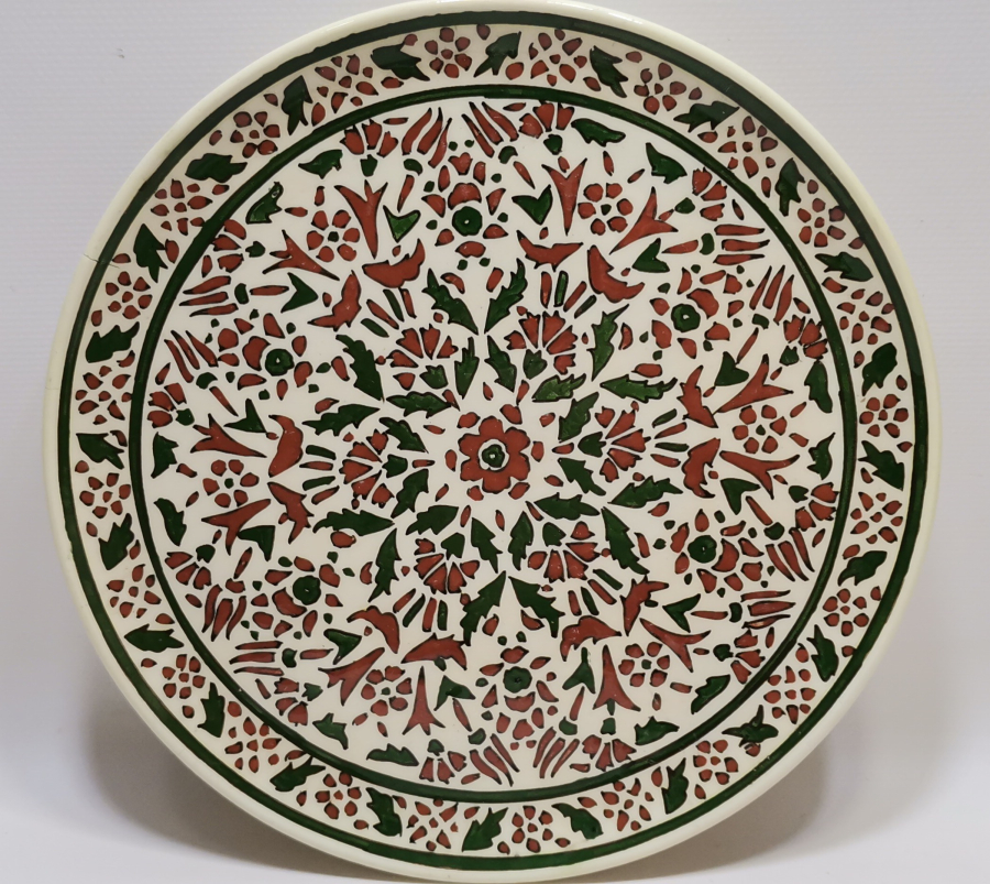 KARANFİL DESENLİ KÜTAHYA İŞİ EL BOYAMA DUVAR TABAĞI