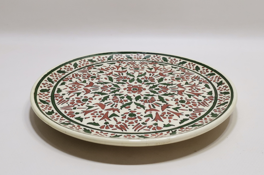 KARANFİL DESENLİ KÜTAHYA İŞİ EL BOYAMA DUVAR TABAĞI