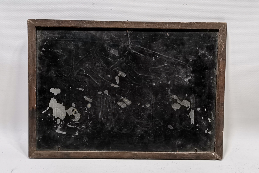 ORJİNAL ÇERÇEVESİNDE FETİH SURESİ YAZILI OSMANLI DÖNEMİ CAM ALTI HAT LEVHA