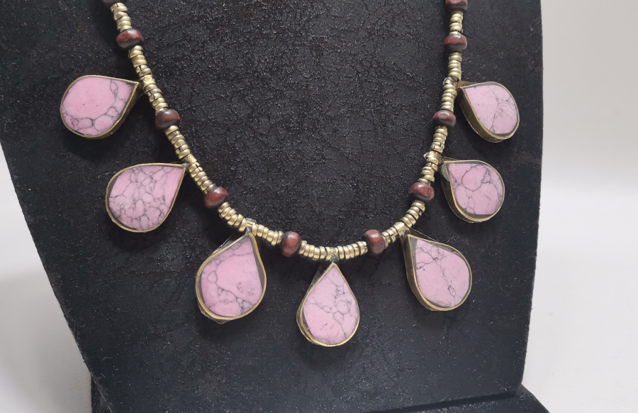 TURKUAZ TAŞLI TÜRKMEN İŞİ BÜYÜK BOY ANTİKA GERDANLIK