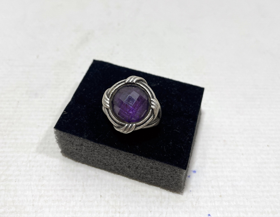 ÖZEL YAPIM AMETİST TAŞLI GÜMÜŞ YÜZÜK